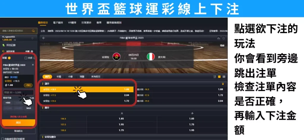 世界盃籃球規則線上運彩下注
